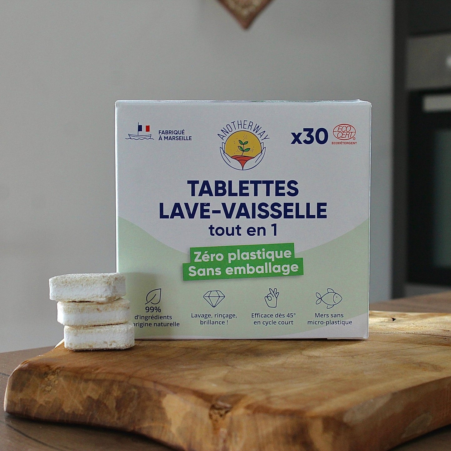 Tablettes lave - vaisselle | 3 en 1 | Boîte de 30 tablettesacide citriqueUneViePlusSaine