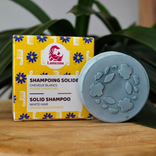 Shampoing solide cheveux blancs | Poudre d'indigo | LamazunashampoingUneViePlusSaine