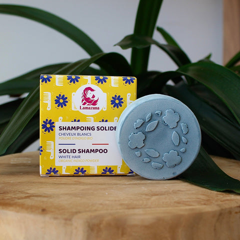 Shampoing solide cheveux blancs | Poudre d'indigo | LamazunashampoingUneViePlusSaine